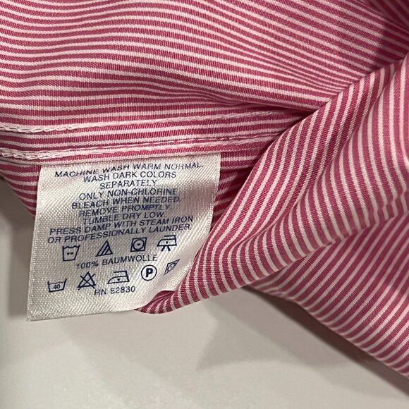 Lands' End Striped Midi Shirt Dress, Cotton, 10 - Picture 5 of 8